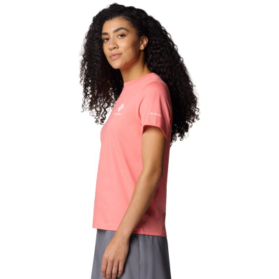 Блуза Columbia Rolling Bend Graphic SS Tee W, памук полиестер, бела