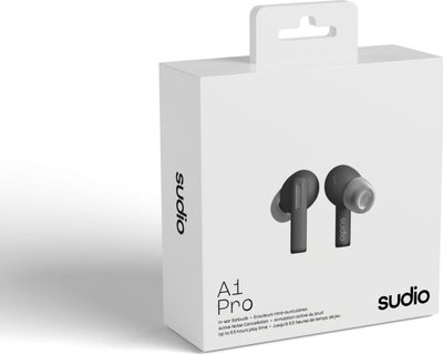 Слушалки во уво Sudio A1 Pro, блутут, со активно поништување на бучава, црни