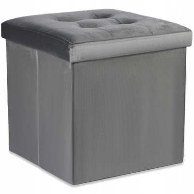 Tabure Leobert Foldable L, 38x38x38cm, kadife, gri