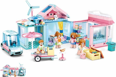 Set ndërtimi Sluban Girls Dream M38-B0822, shtëpi loje, me figurina, shumëngjyrësh