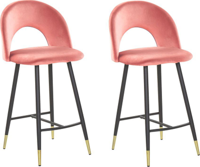 Set karrigesh bari Beliani Falton, kadife, set 2 copë, korale e kuqe
