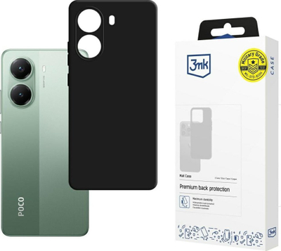 Mbështjellës telefoni 3MK Matt Case për Poco X7 Pro, mat, i zi