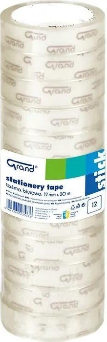 Shirit ngjitës GrandHall Office Tape, 12mm x 20m, set 12 copë, transparent