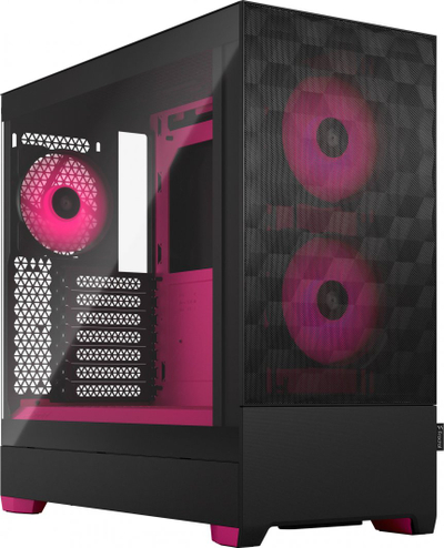 Kasë Pop Air RGB TG (FD-C-POR1A-03), e zezë/rozë