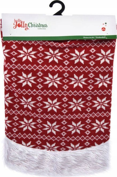 Tapet për pemë të Vitit të Ri Skirt Knitted, 100 cm, poliester, shumëngjyrësh
