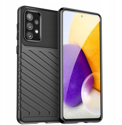 Kapak telefoni Thunder Case për Samsung Galaxy A73, fleksibël TPU, i zi