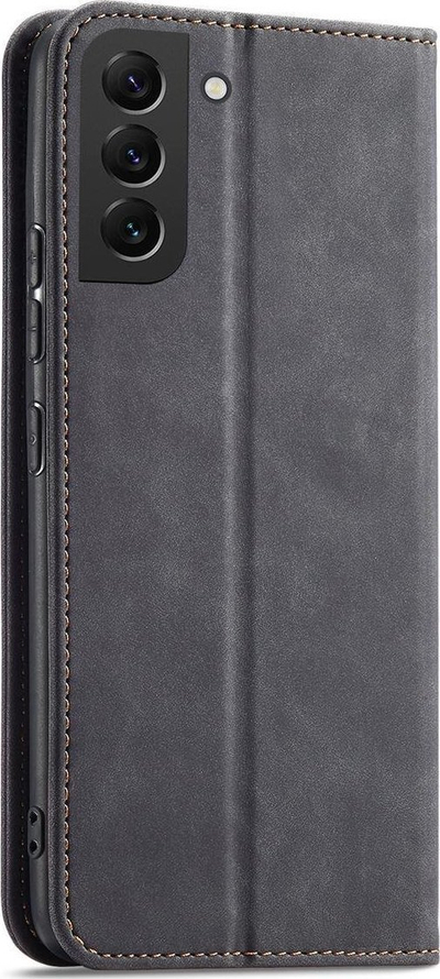 Këllëf magnetik Fancy për Samsung Galaxy S23, tip libër, me xhepa kartash, i zi