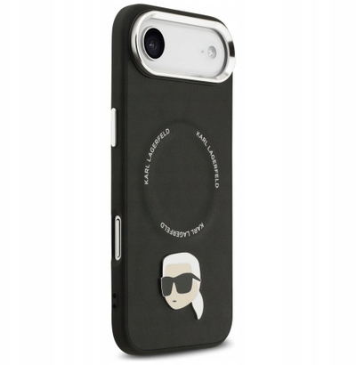 Maskë telefoni Karl Lagerfeld Leather MagSafe, për iPhone 17 Pro, lëkurë, e zezë