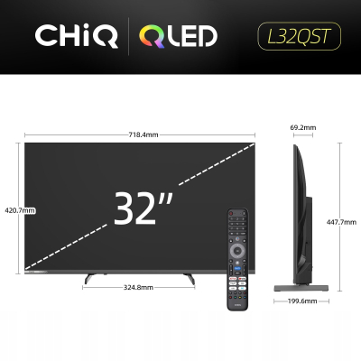 Телевизор CHiQ L32QST, 32\" FHD QLED, Google TV, металик
