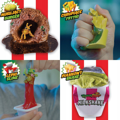 Set lodër Cobi Terror Fried Mega Bucket, 8 figura, me slime, multingjyrësh
