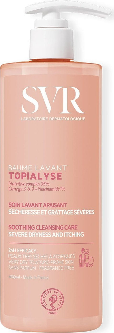Balsam larës trupi SVR Topialyse, 400ml, për lëkurë shumë të thatë, rozë