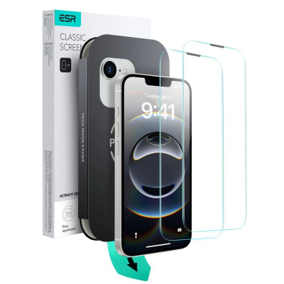 Заштитно стакло ESR UltraFit, 2 парчиња, за iPhone 13 13 Pro 14, проѕирно
