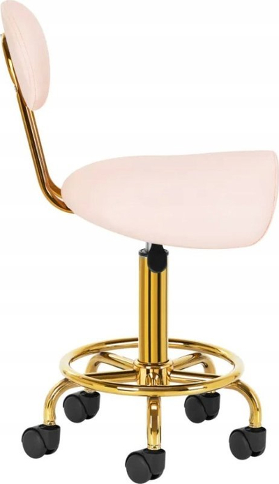 Karrige profesionale Master Chair 6001 G, sedilje e rehatshme ergonomike, me rregullim lartësie, rozë me ar