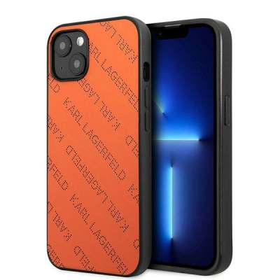Kapak telefoni Karl Lagerfeld KLHCP13MPTLO për iPhone 13 6.1", hardcase, portokalli