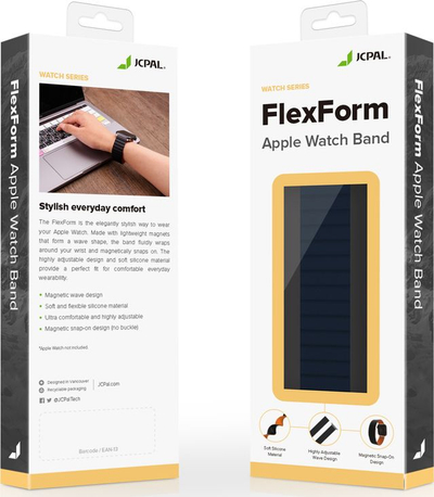 Rrip dore JCPal FlexForm për Apple Watch, 38/40/41mm, silikon, blu e errët