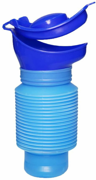 Портабилно шише за уринирање со инка, телескопско, 750ml, сино