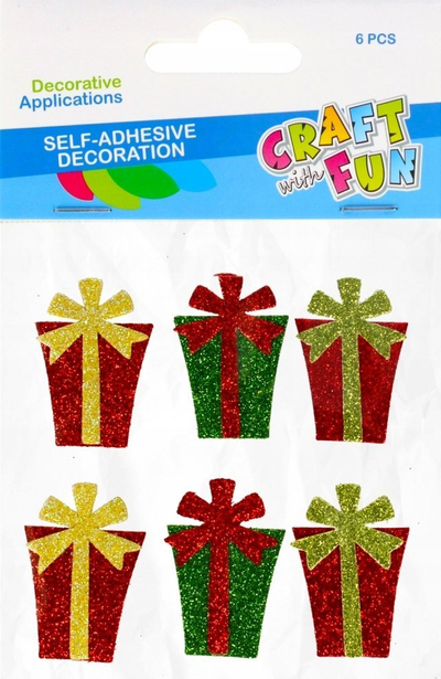 Ngjitëse dekorative Craft with Fun Christmas Decoration Eva Gift 480823, set me 6 copë, vetëngjitëse, me shumë ngjyra