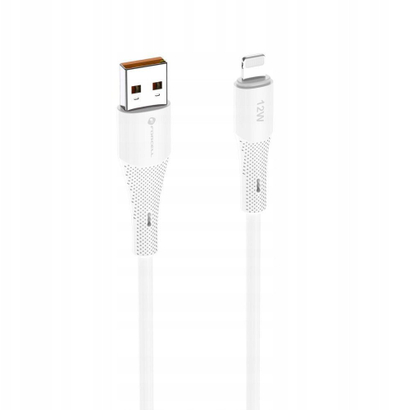 Kabllo USB Forcell F-ENERGY C343, USB A me Lightning, 1m, 12W, e bardhë