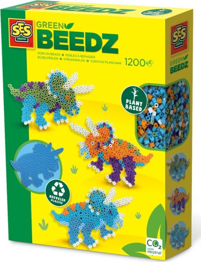 Set rruaza hekuri SES Creative Green Beedz 6405, dinosauri Triceratops