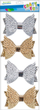 Sticker dekorativ Craft with Fun Bow Wings, vetëngjitës, 4 copë, argjend edhe ar