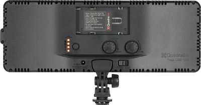 Panel LED Quadralite Thea 150, rregullim temperature ngjyre, kompakt, i zi