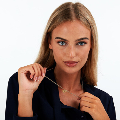 Qafore për femra Trussardi T-Logo TJAXC12, 55 cm, e artë