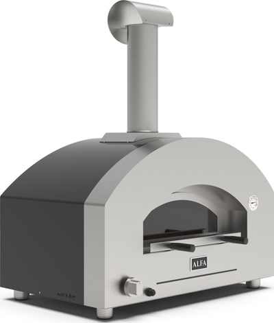 Furrë picash Alfa Forni Futuro 2 Pizzas Hybrid, për përdorim jashtë, gri me të zezë