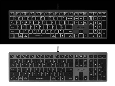 Tastierë A4Tech FX60H, me kabllo, LED, e zezë