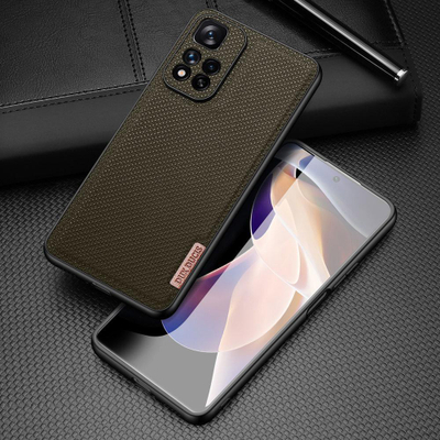 Mbulesë telefoni Dux Ducis Fino për Xiaomi Poco X4 NFC 5G, najlon antirrëshqitës, kompatibile me karikim wireless, e gjelbër