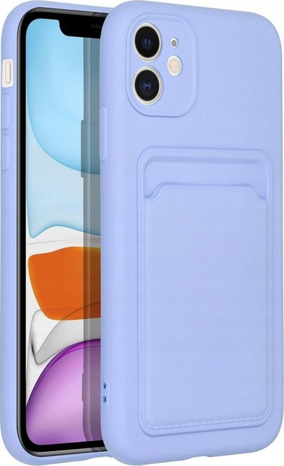 Kapak silikoni Forcell Card Case për iPhone 11, me xhep karte, lejla