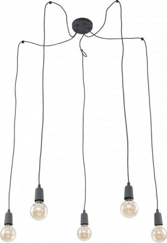 Llambë varëse TK Lighting Qualle 2685, 5 pika drite, E27, gri