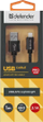 Kabllo USB Defender 87808, USB A në Lightning, 1 m, e zezë