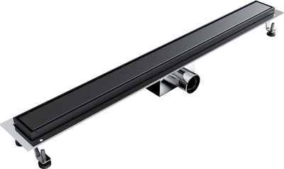 Shkarkues linear dushi SpiroFlex AQUA STEEL 700, çelik inox, grilë e lëmuar, i zi mat