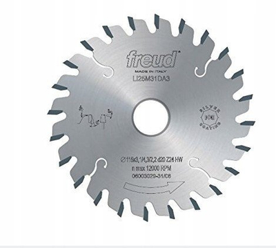 Teh prerës Freud Trapezoidal Scoring Blade, 100mm, 24 dhëmbë, 22mm