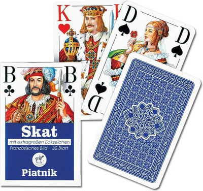 Letra loje Piatnik Skat, 32 letra, indeks i madh, shumëngjyrëshe