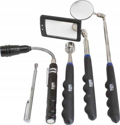 Set mjete inspektimi teleskopike Satra S-MT5PU, me magnet dhe pasqyrë LED, i zi