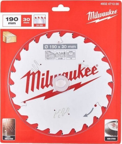 Teh sharre Milwaukee SAW BLADE FOR WOOD 190mm, 30mm, për dru