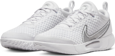 Atlete tenisi NikeCourt Zoom Pro White Metallic Silver për goca, numri 39, të bardha me ngjyrë argjendi