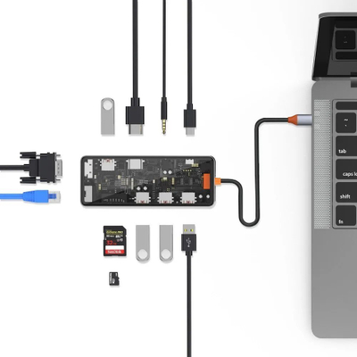 Hub USB C WiWU CB011 11in1, HDMI VGA RJ45, gri metalik