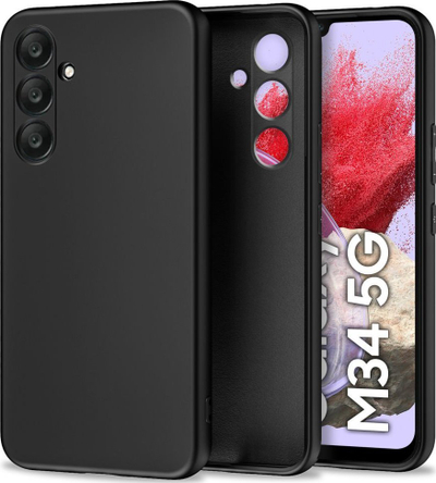 Kllëf telefoni Tech-Protect Icon për Galaxy M34 5G, silikoni, i hollë, i zi