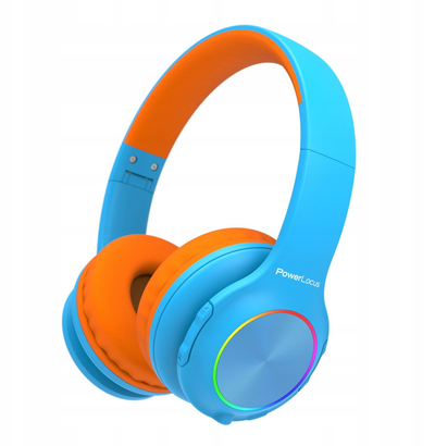 Kufje pa tela PowerLocus PLED, Bluetooth, me mikrofon, blu portokalli