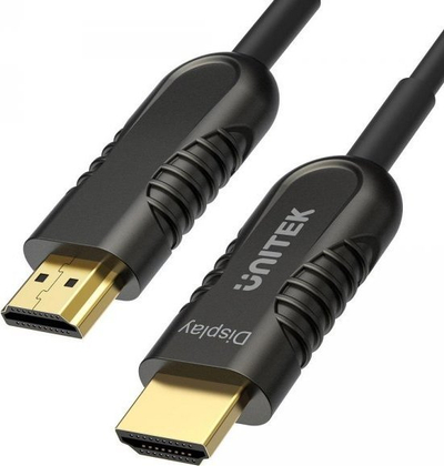 Kabllo HDMI Unitek Optical 2.0 AOC, 4K 60Hz, 12m, e zezë