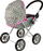 Karrocë lodër për kukulla Gray Doll Stroller, skelet metalik, me kapak, gri me yje