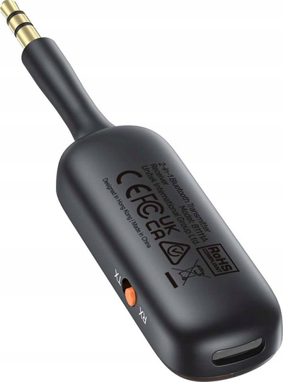 Adapter audio Bluetooth Unitek 2in1, 5.3, transmetues dhe marrës, 10m, i zi