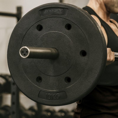 Pllakë peshe Victoria Sport Concrete Weight 10kg EB Fit FI30, diametër 30mm, e zezë