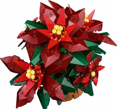 Set ndërtimi LEGO Icons Poinsettia, dekor festiv për të rritur, shumëngjyrësh