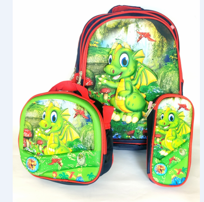 Set çantash Hutini Dragon 502, i gjelbër/kuq