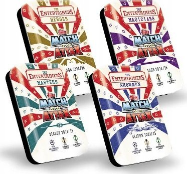 Кутија со фудбалски картички Topps Match Attax Magicians 24/25, Booster Tin, 28 картички, 3 Limited Edition