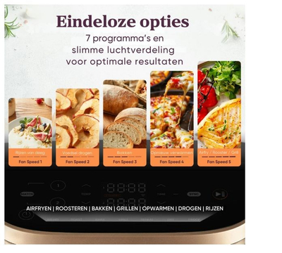 Fritezë ajrore Cosori Turbo Tower, 10.8L, 7 programe gatimi, e zezë