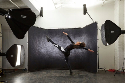 Sfond panoramik Manfrotto Granite, 4m, për studio, gri